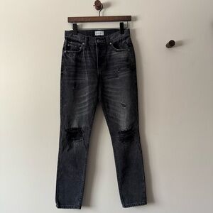 BOYISH BILLY HIGH RISE DISTRESSED STRAIGHT LEG JEANS SIZE 26 TOUCH OF EVIL